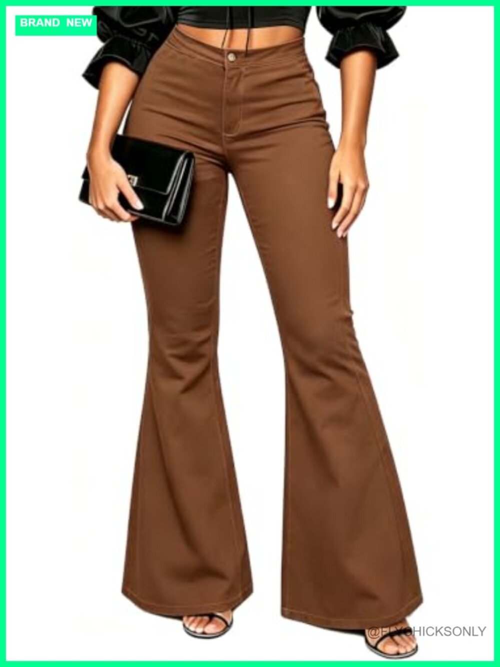 High Waisted Bell Bottom Flare Jeans Stretchy Wide Leg Denim Pants